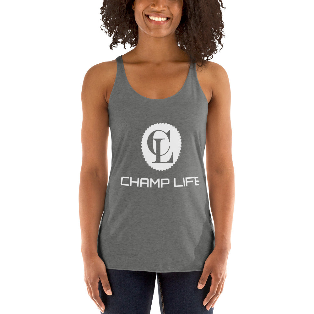 ChampLife Women's Racerback Tank (White Logo)