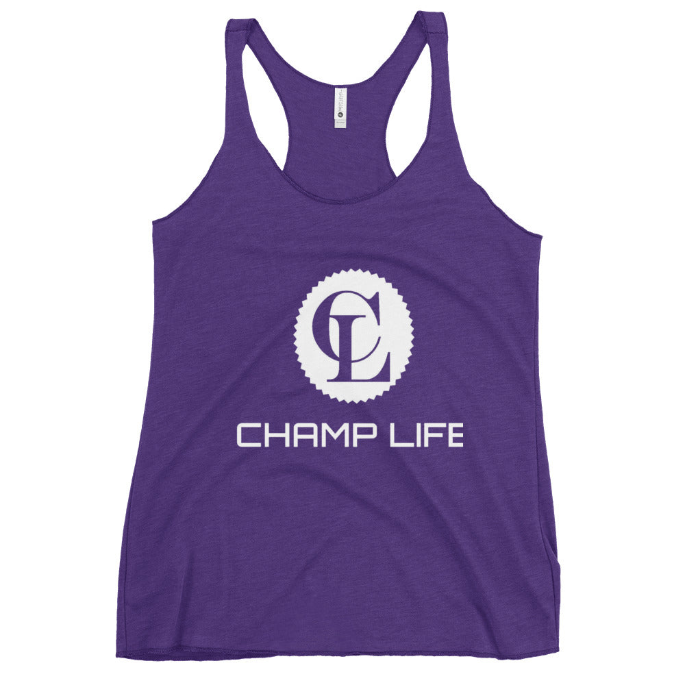 ChampLife Women's Racerback Tank (White Logo)