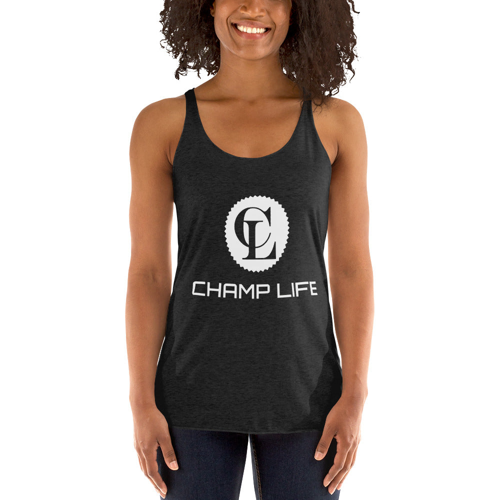 ChampLife Women's Racerback Tank (White Logo)