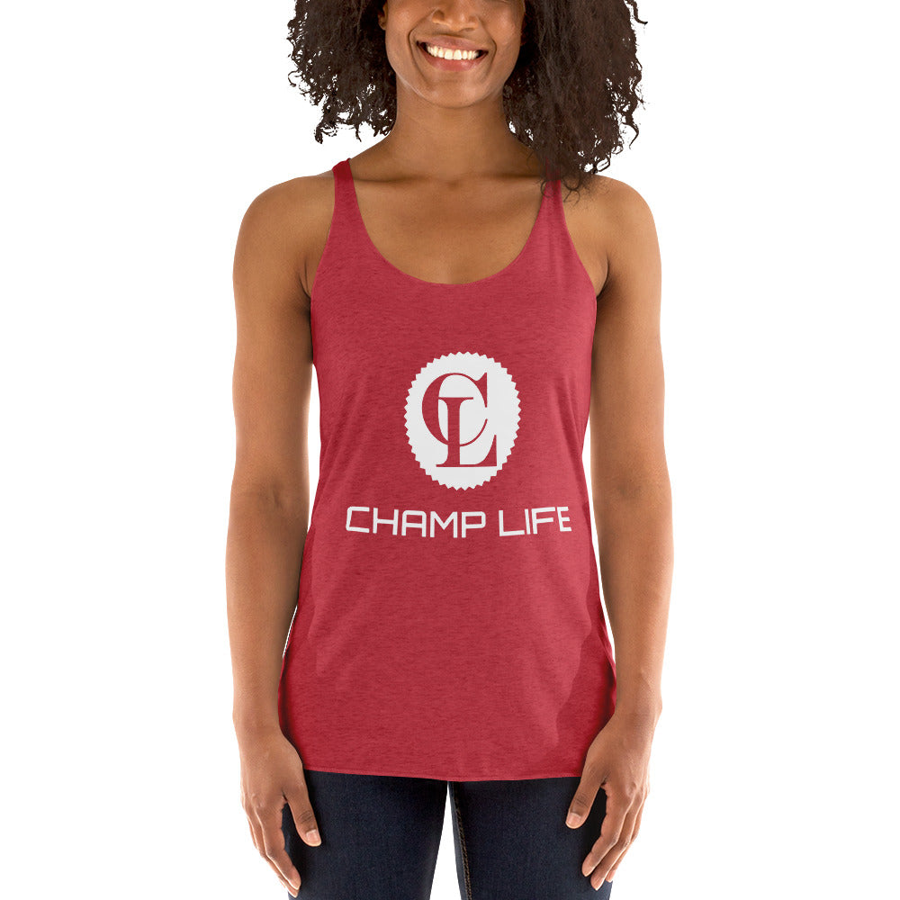 ChampLife Women's Racerback Tank (White Logo)