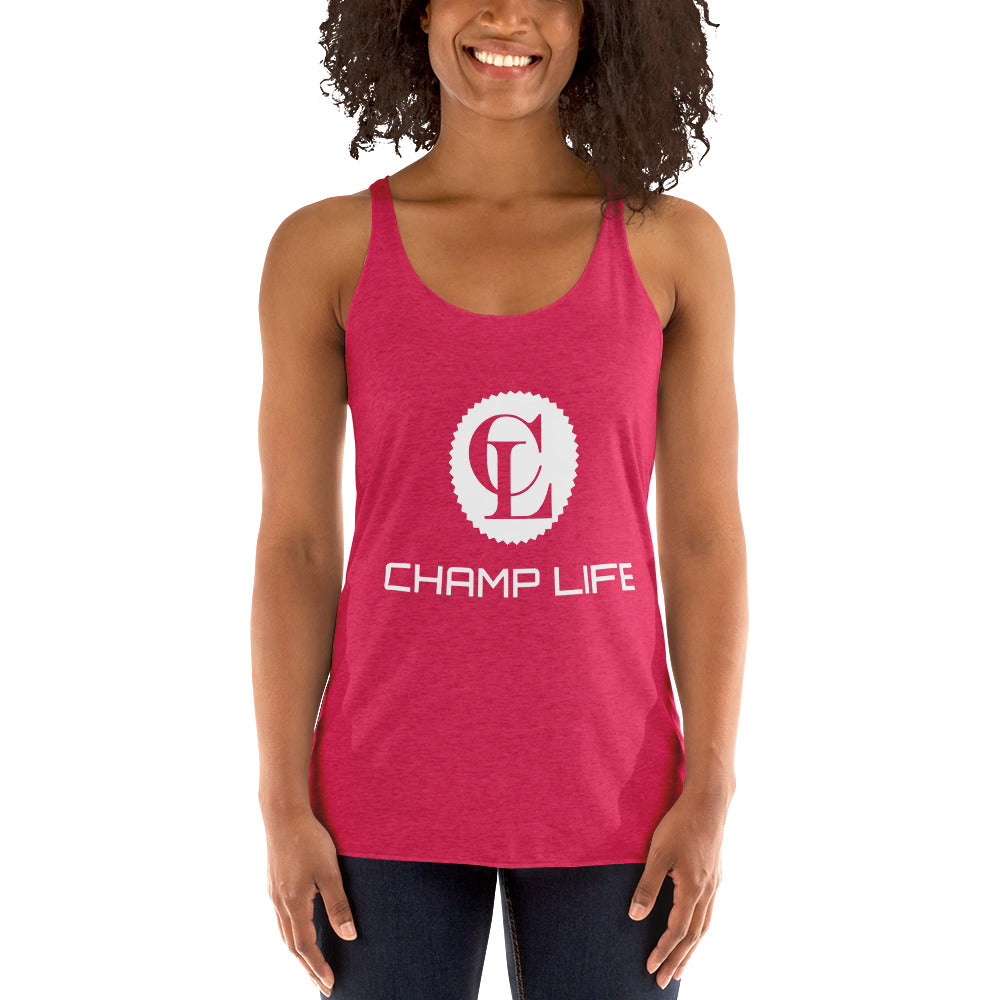 ChampLife Women's Racerback Tank (White Logo)