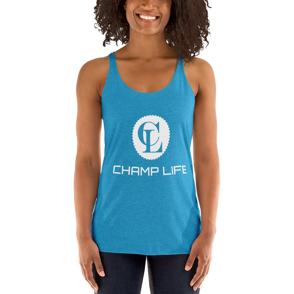 ChampLife Women's Racerback Tank (White Logo)